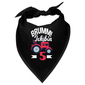 5. Geburtstag Traktor 5 Jahre Geburtstagsshirt - Bandana - Schwarz - Vorne