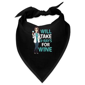 Radiologe wird Röntgenaufnahmen für Wein machen - Bandana - Schwarz - Vorne