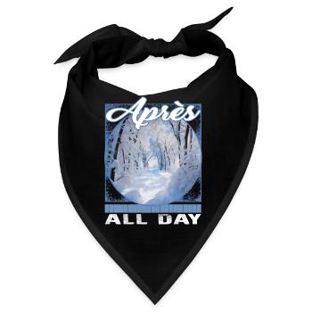 Apres den ganzen Tag Frischschnee beladene Bäume Winter - Bandana - Schwarz - Vorne