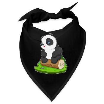 Panda Baumstamm - Bandana - Schwarz - Vorne
