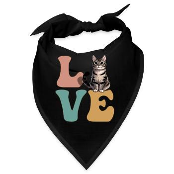 LIEBE Tabby Katze Orange Katze - Bandana - Schwarz - Vorne
