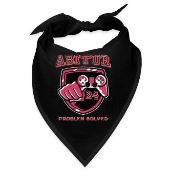 Abitur PROBLEM SOLVED Gamer Abiturienten Abi - Bandana - Schwarz - Vorne