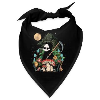 Natur Geist Gespenst Halloween Pilze Nacht Spuk - Bandana - Schwarz - Vorne