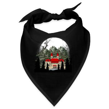 Märchen Schloss Mittelalter Burg Festung Dark - Bandana - Schwarz - Vorne