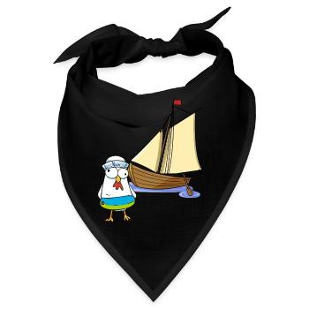 Hühner Matrosen Boot Meer See Segelboot Ahoi Kind - Bandana - Schwarz - Vorne