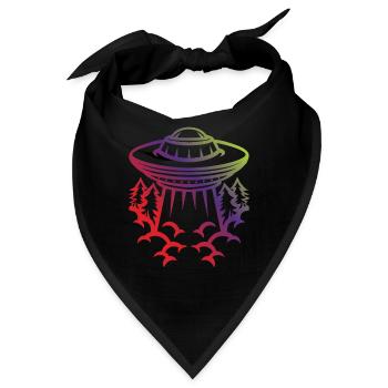 Retro Fliegende Untertasse - Bandana - Schwarz - Vorne