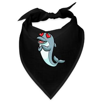 Delfin Emoticon - Bandana - Schwarz - Vorne