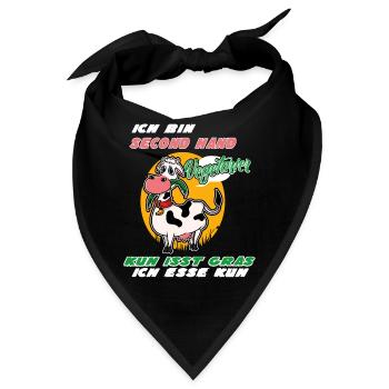 Ich Bin Second Hand Vegetarier Kuh Isst Gras - Bandana - Schwarz - Vorne