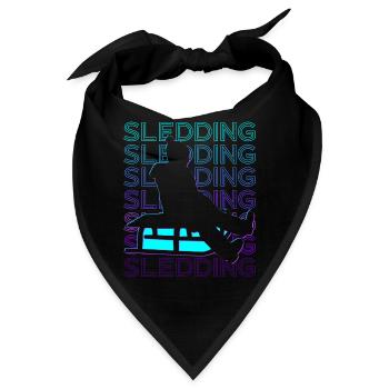 Schlittenfahren Mushing Schlitten Retro - Bandana - Schwarz - Vorne