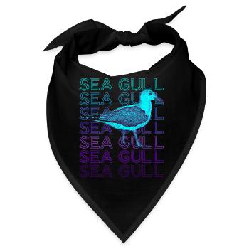 Seemöwe Möwe Seevogel Retro - Bandana - Schwarz - Vorne