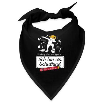 Ich bin ein Schulkind Maximilian - Bandana - Schwarz - Vorne