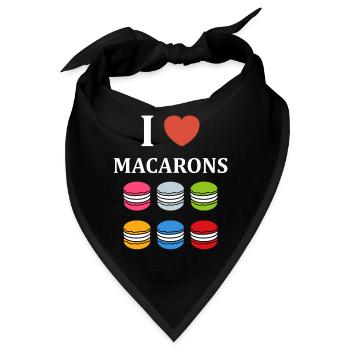 Ich liebe Makronen - Bandana - Schwarz - Vorne