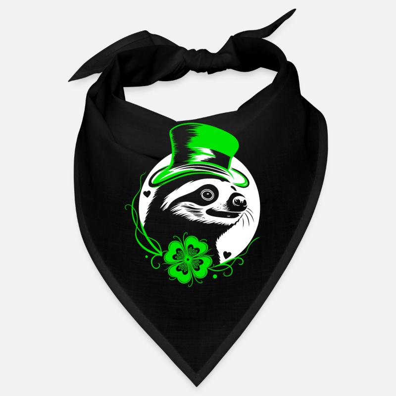 Faultier St Patricks Day mit Klee und Hut Bandana