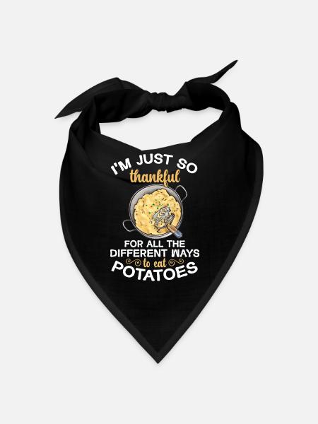 Kartoffelbrei Kartoffelpüree - Bandana Dreieckstuch - Schwarz
