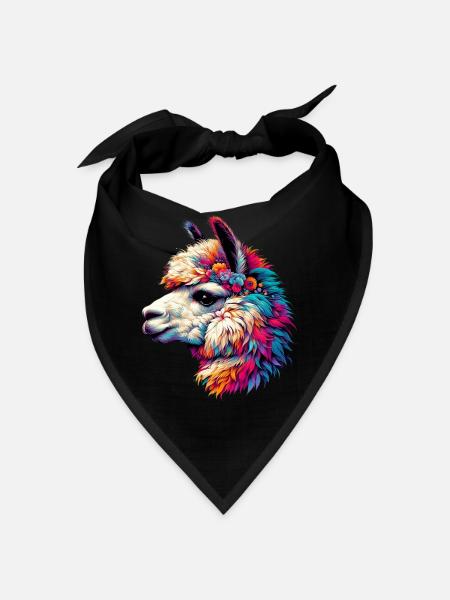 Alpaka - Bandana Dreieckstuch - Schwarz