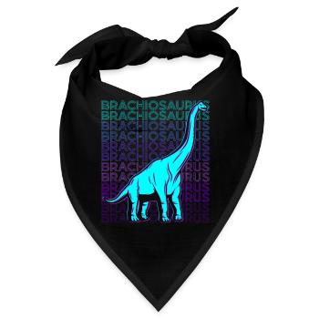Brachiosaurus Dinosaurier Retro - Bandana - Schwarz - Vorne