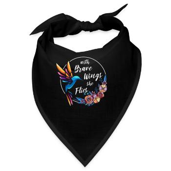 Kolibri Mutig Motivierend - Bandana - Schwarz - Vorne