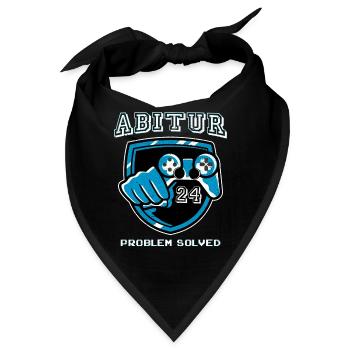 Abitur PROBLEM SOLVED Gamer Abiturienten Abi - Bandana - Schwarz - Vorne
