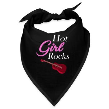 Hot Girl Rockt Gitarristin, Musikerin, - Bandana - Schwarz - Vorne