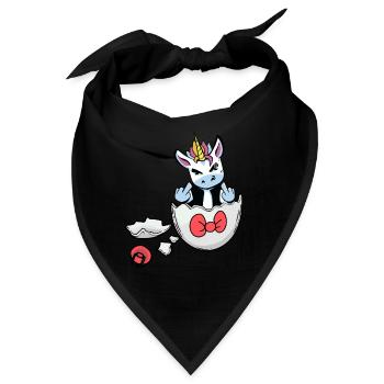 Einhorn Geburt Schwangerschaft Schwanger Baby Ei - Bandana - Schwarz - Vorne