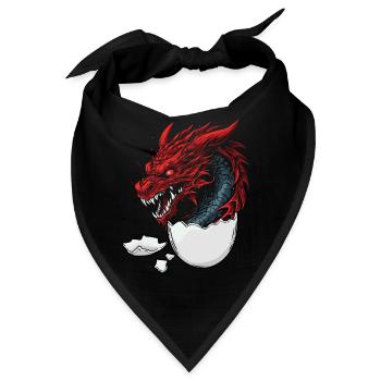 Drache Drachen Ei Eier Fantasy Fabelwesen Fabel - Bandana - Schwarz - Vorne