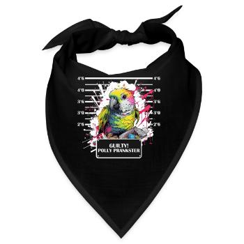 Polly Prankster Funny Cockatiel Parrot Mug Shot - Bandana - Schwarz - Vorne