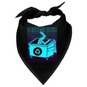 Dumpster Diving Mülltaucher Trash Picker Retro - Bandana - Schwarz - Vorne