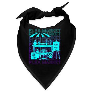 Flohmarkt Garagenverkauf Thrifting Retro - Bandana - Schwarz - Vorne