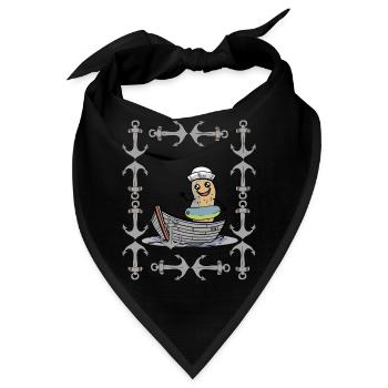 Erdnuss Retro Vintage Anker maritim Matrose Ahoi - Bandana - Schwarz - Vorne