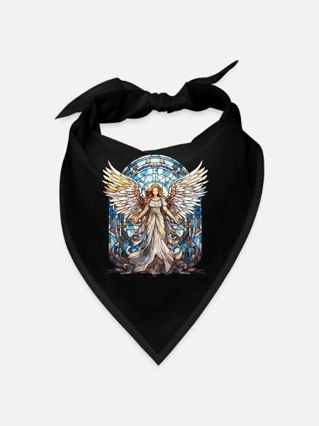 Stained Glass Angel Vintage Mosaic Spiritual - Bandana - Schwarz