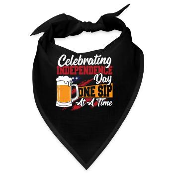 Merica Amerikanische Flagge Bierflasche 4. Juli - Bandana - Schwarz - Vorne