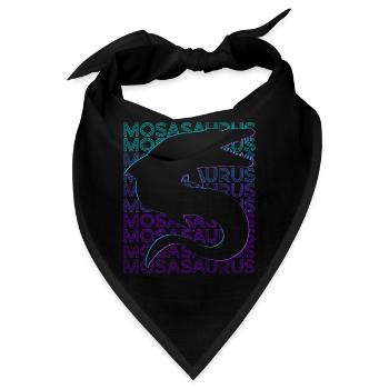 Mosasaurus Dinosaurier Retro - Bandana - Schwarz - Vorne