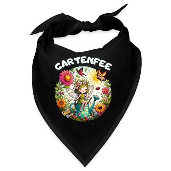 Garten Gartenfee Gärtnerin Blumen Schrebergarten - Bandana - Schwarz - Vorne
