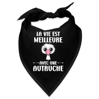 Humorvolles Strauß-Zitat - Bandana - Schwarz - Vorne