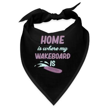 Zuhause Ist, Wo Mein Wakeboard Ist Waves - Bandana - Schwarz - Vorne