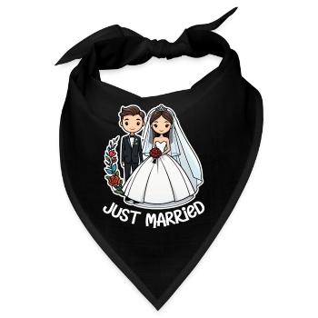 Just Married - Zur Hochzeit - Bandana - Schwarz - Vorne