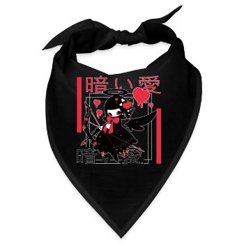 Goth Cupid Harajuku Emo Japanese Punk Aesthetic - Bandana - Schwarz - Vorne