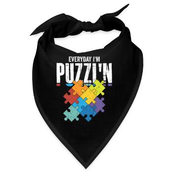 Everyday I'm Puzzl'n Piece Jigsaw Puzzle - Bandana - Schwarz - Vorne
