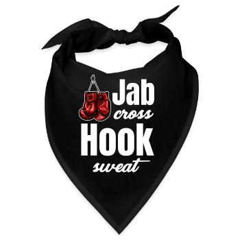 Jab Cross Hook Sweat Lustiges Kickboxen - Bandana - Schwarz - Vorne