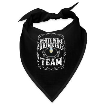 Weißwein-Trinkteam alkoholische Getränke Wortspiel - Bandana - Schwarz - Vorne