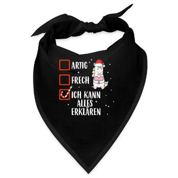 Artig Frech Ich Kann Alles Erklärenes Weihnachten - Bandana - Schwarz - Vorne
