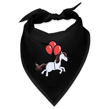 Pferd Luftballons Traum fliegen Pony Pferde - Bandana - Schwarz - Vorne