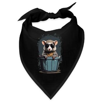 Coole Beutelratte Lustige Mülltonnen Bewohner - Bandana - Schwarz - Vorne