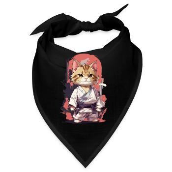 Kampfkunst Katze Karate Lustige Selbstverteidigung - Bandana - Schwarz - Vorne