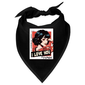 Japan-Westliche Geisha: "Ich liebe dich" - Bandana - Schwarz - Vorne