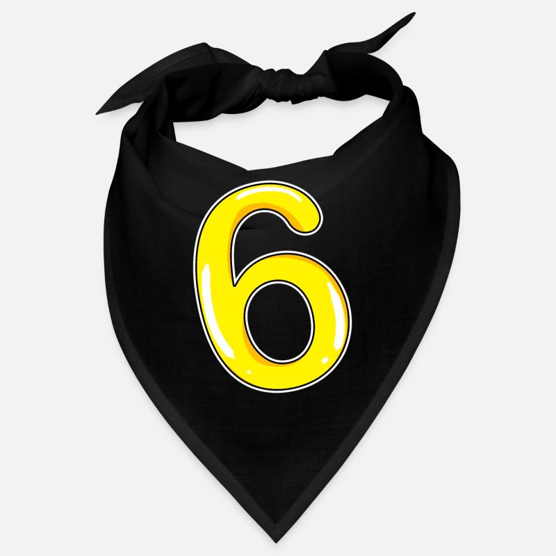 Zahl 6 Nummer gelb Bandana
