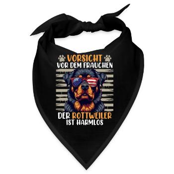 Rottweiler VORSICHT VOR DEM FRAUCHEN Rottie - Bandana - Schwarz - Vorne