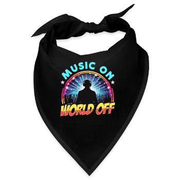 Disc Jockey Music On World Turntable Disc Jockeys - Bandana - Schwarz - Vorne