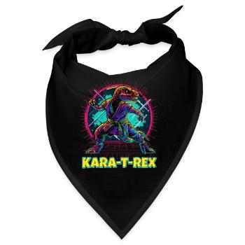Tyrannosaurus Rex Wortspiel Shirt - Karate T-Rex T-Shirt - Bandana - Schwarz - Vorne