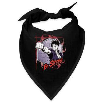 Sei Stark - Anime Kämpfer - Bandana - Schwarz - Vorne